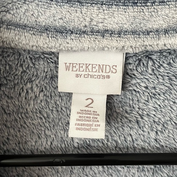 Weekends by Chico’s Cozisoft Ribbed Plush Pullover Shacket Size Large Sweater - Picture 4 of 15